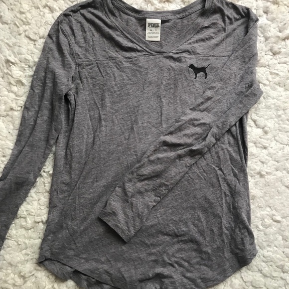 PINK Tops - long sleeve grey shirt PINK Tops - long sleeve grey shirt